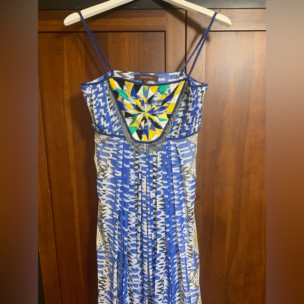 Ranna Gill Beaded Multicolor Maxi Dress